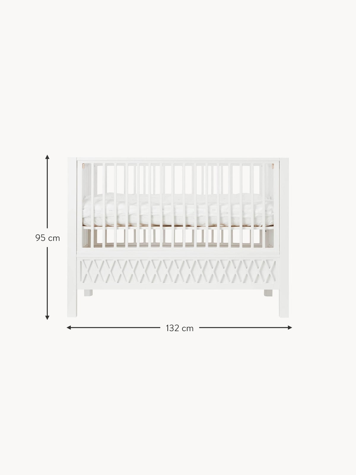 Denholm Height-Adjustable Cot, 60 x 120 cm