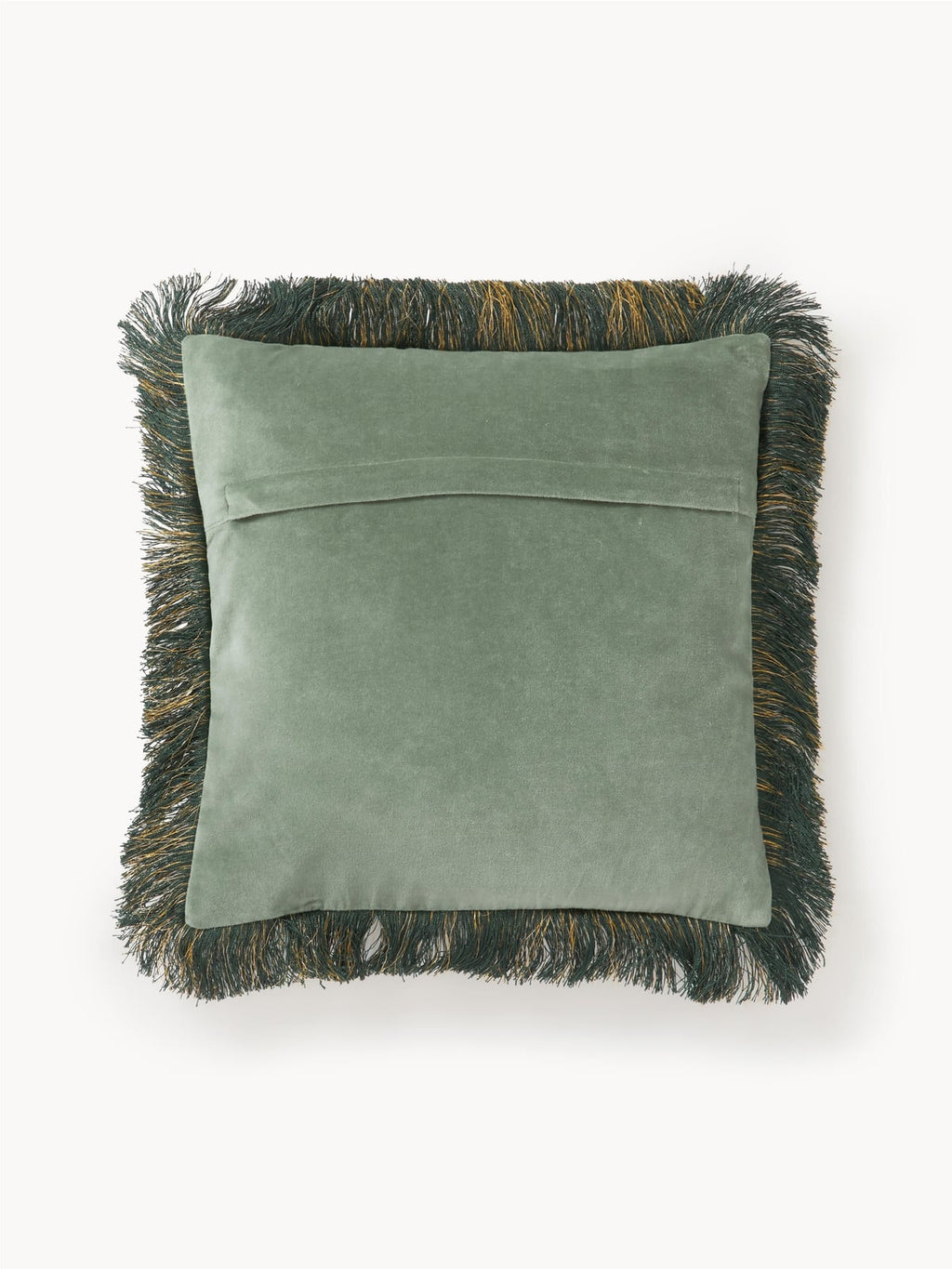 Drayton Embroidered Velvet Cushion Cover with Fringes