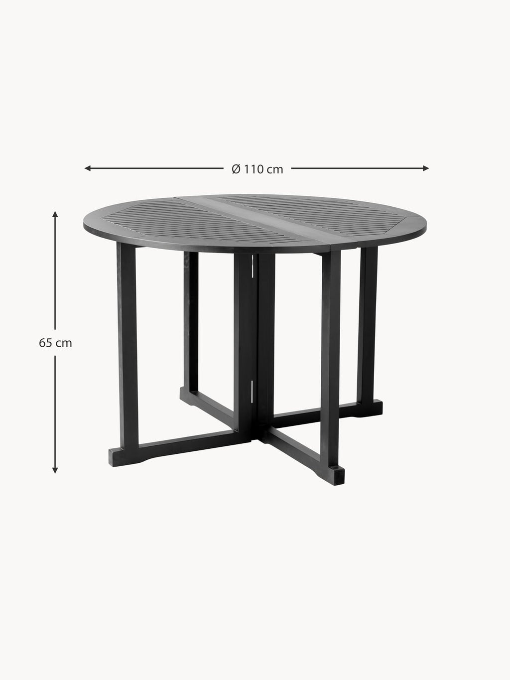 Dunmore Round Folding Garden Table, Ø 110 cm