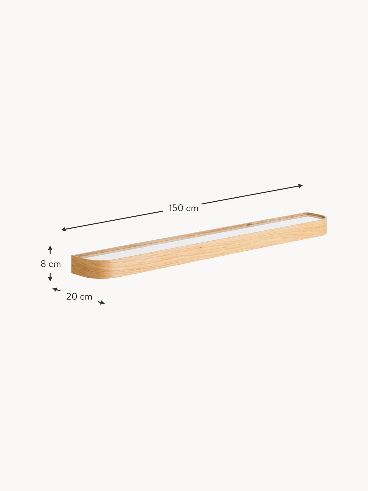 Dunmore Wooden Shelf, W 150 cm