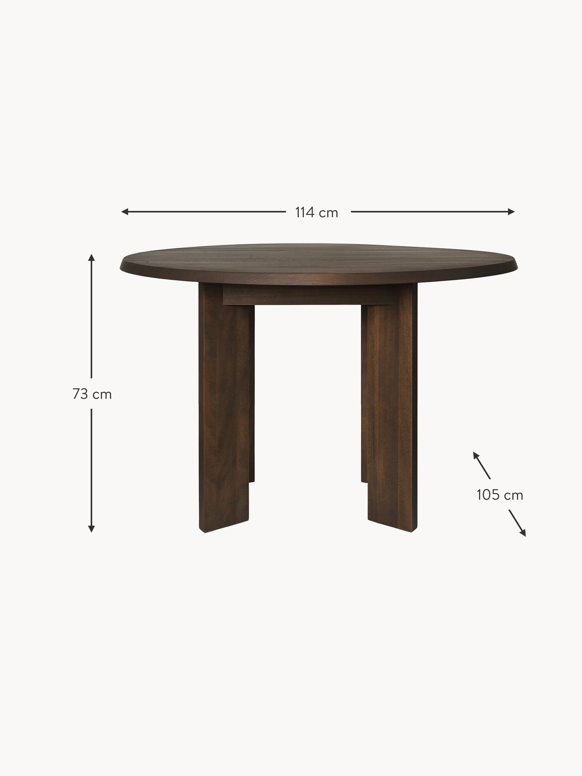 Dunster Beech Wood Dining Table, 114 x 105 cm