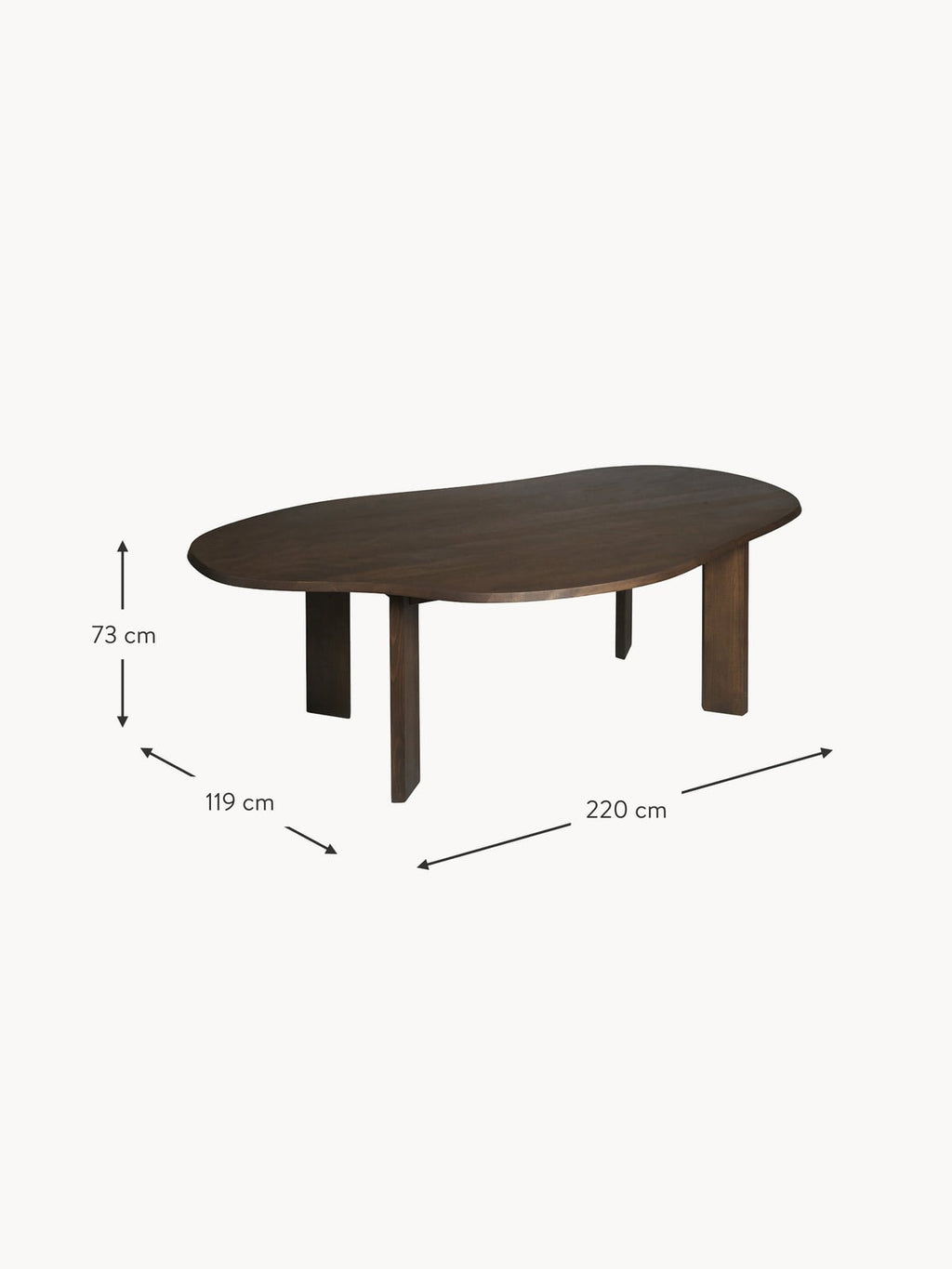 Dunster Beech Wood Dining Table, 220 x 119 cm