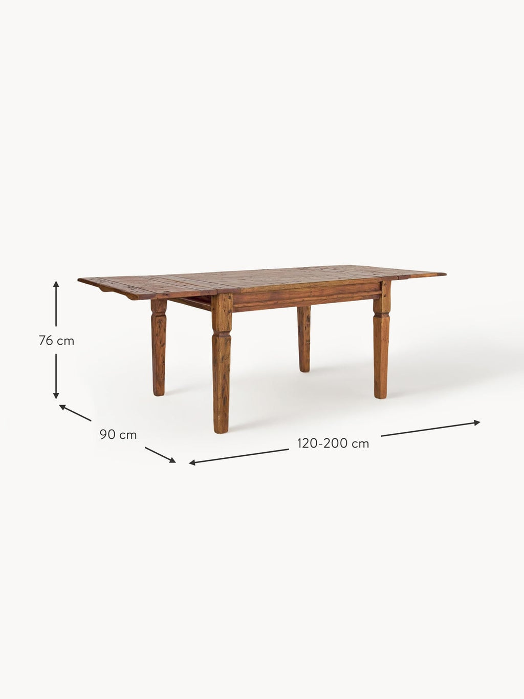 Dunster Extendable Acacia Wood Dining Table, 120 - 200 x 90 cm