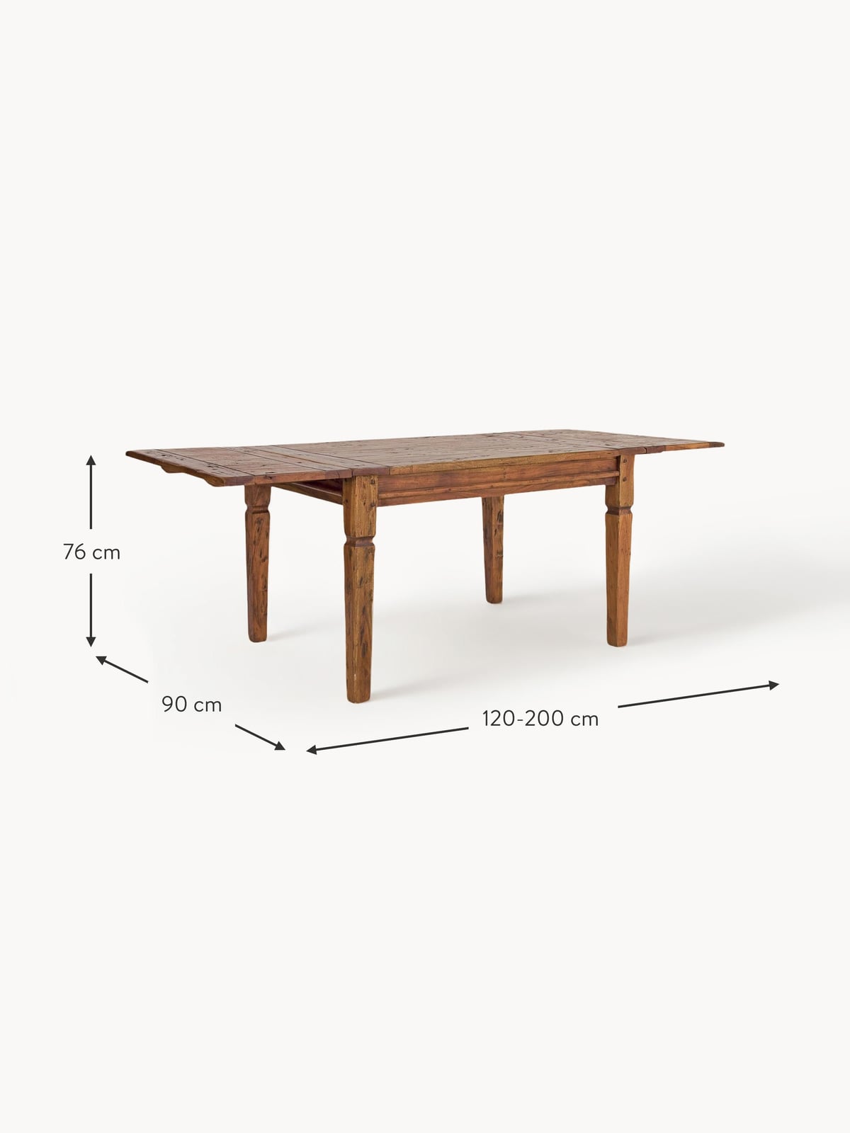 Dunster Extendable Acacia Wood Dining Table, 120 - 200 x 90 cm