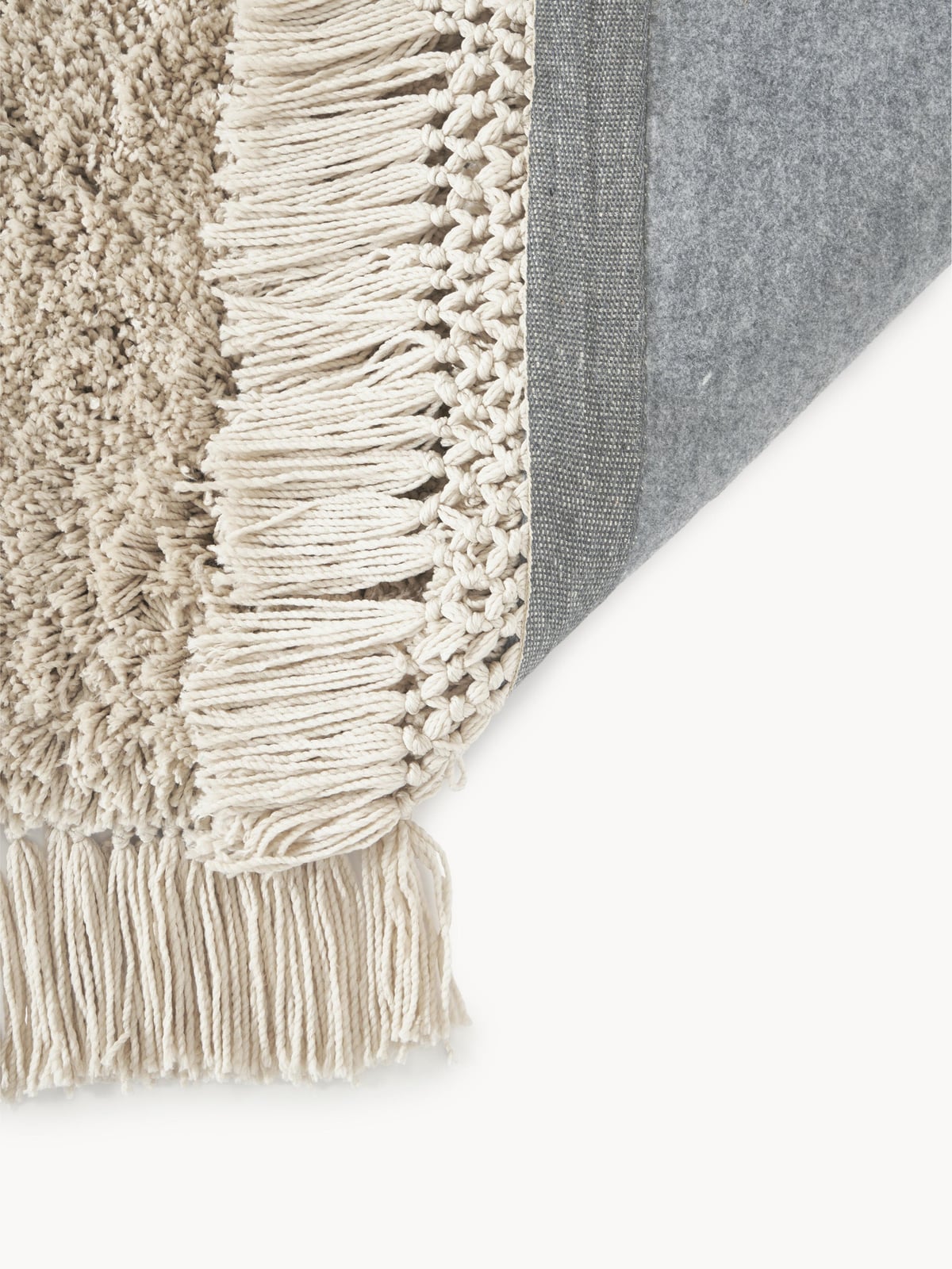 Durnford Fluffy High-Pile Rug with Fringes