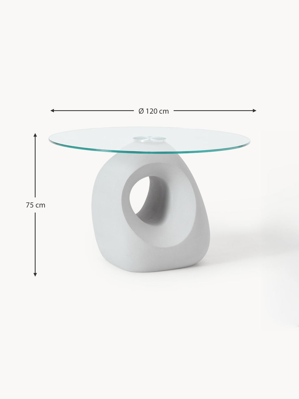 Eastnor Round Dining Table with Glass Top, in various sizes
