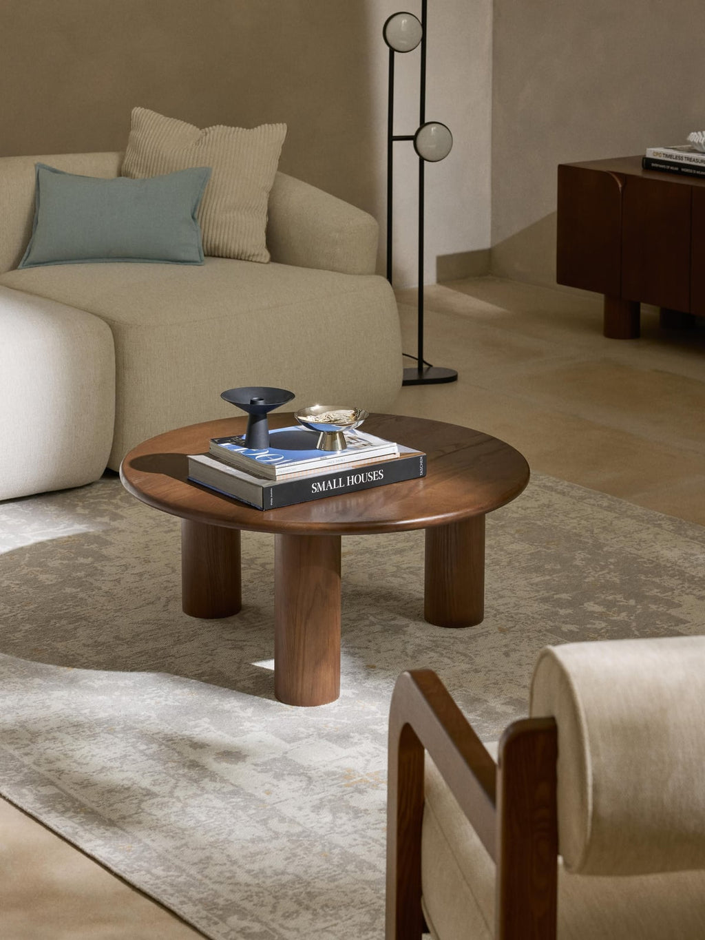 Eastnor Round Oak Wood Coffee Table