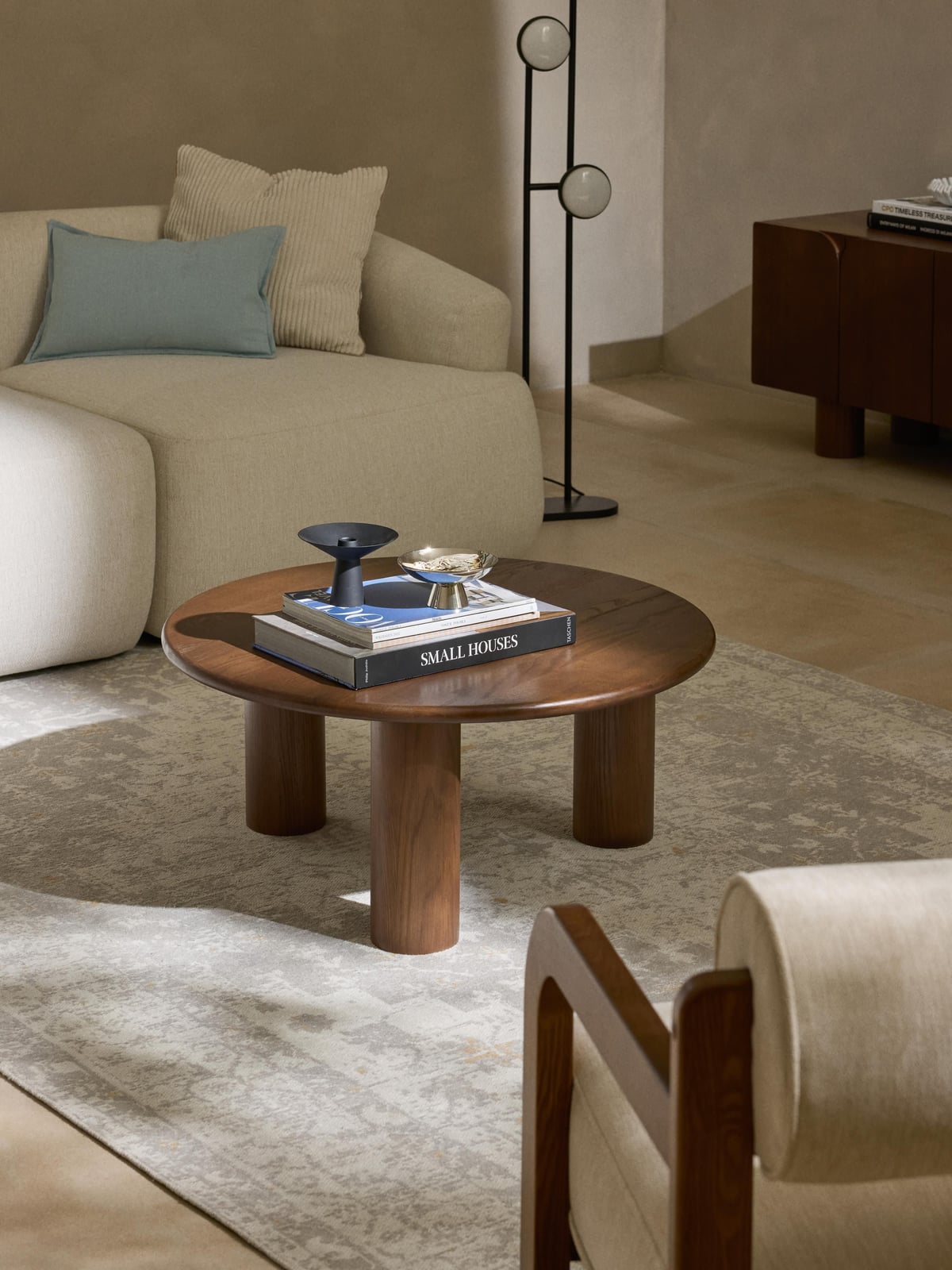Eastnor Round Oak Wood Coffee Table