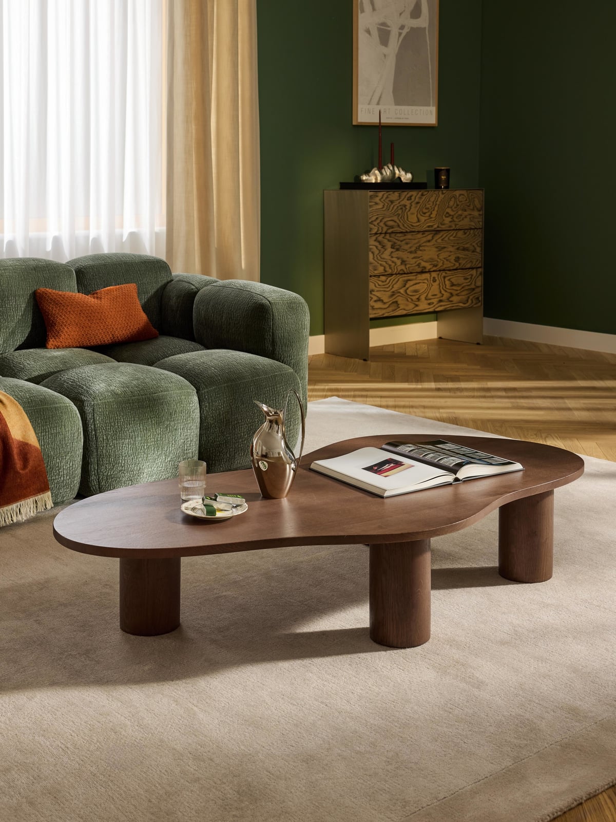 Eastnor XL Oak Wood Coffee Table in Organic Shape