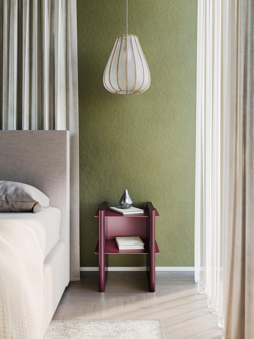 Edenhall Bedside Table with Metal Elements