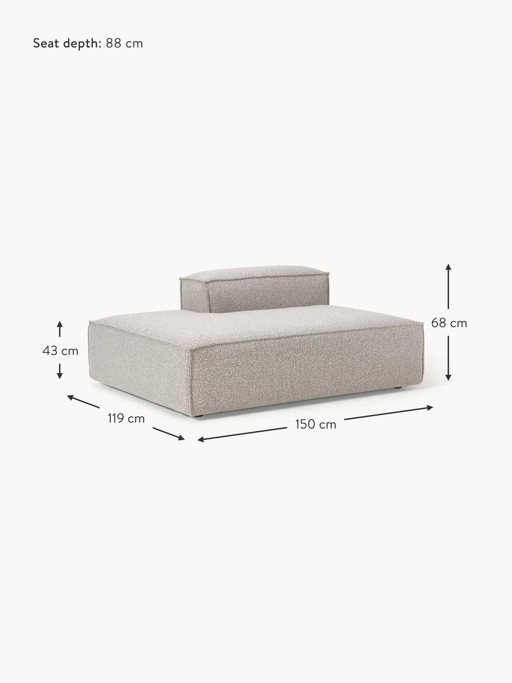 Edenhall Bouclé Chaise Module