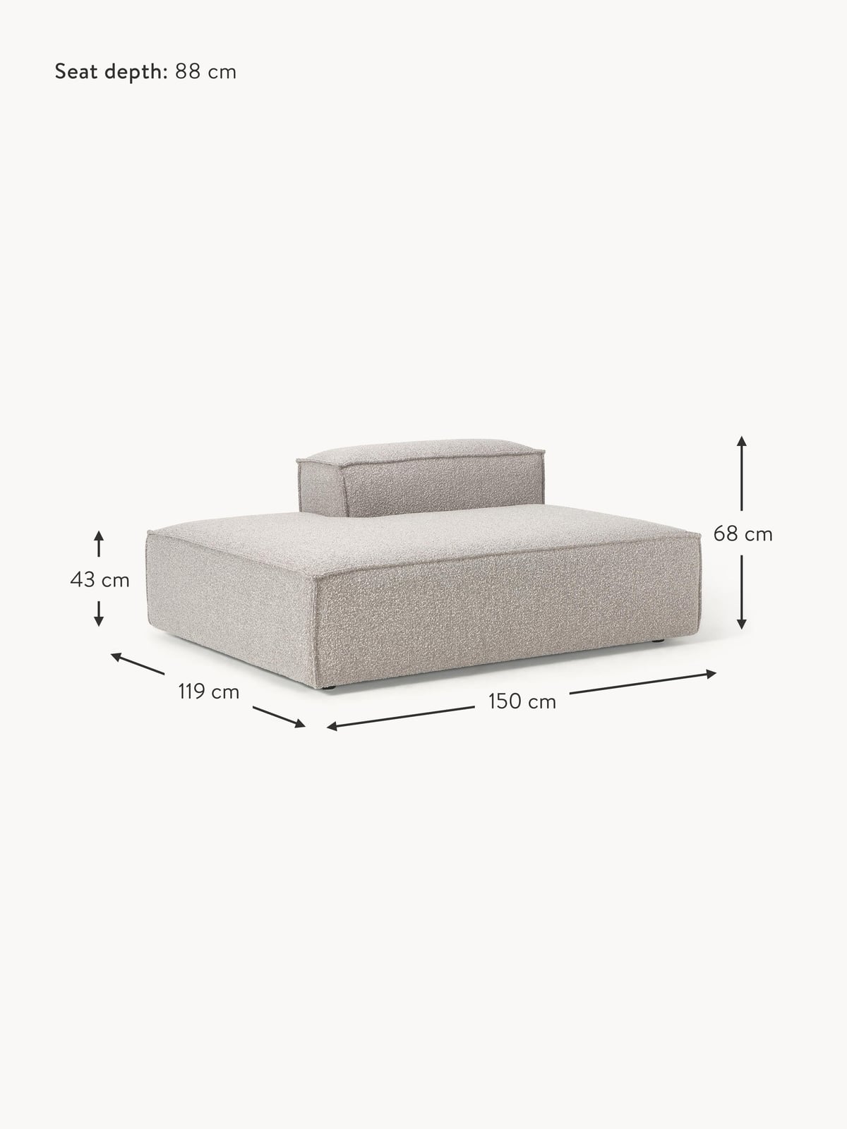 Edenhall Bouclé Chaise Module