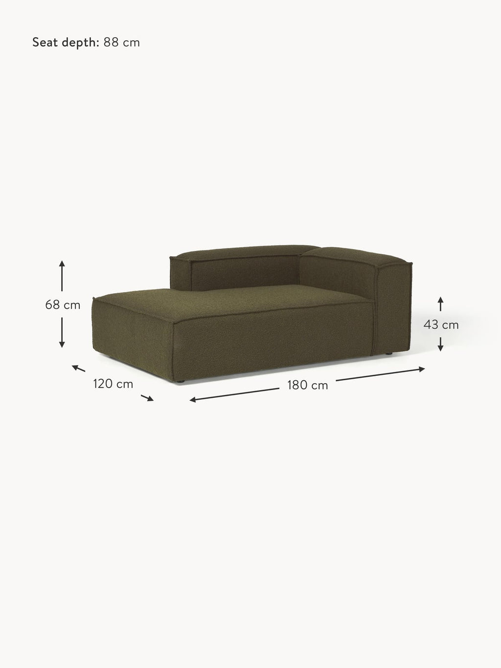 Edenhall Bouclé Corner Chaise Module