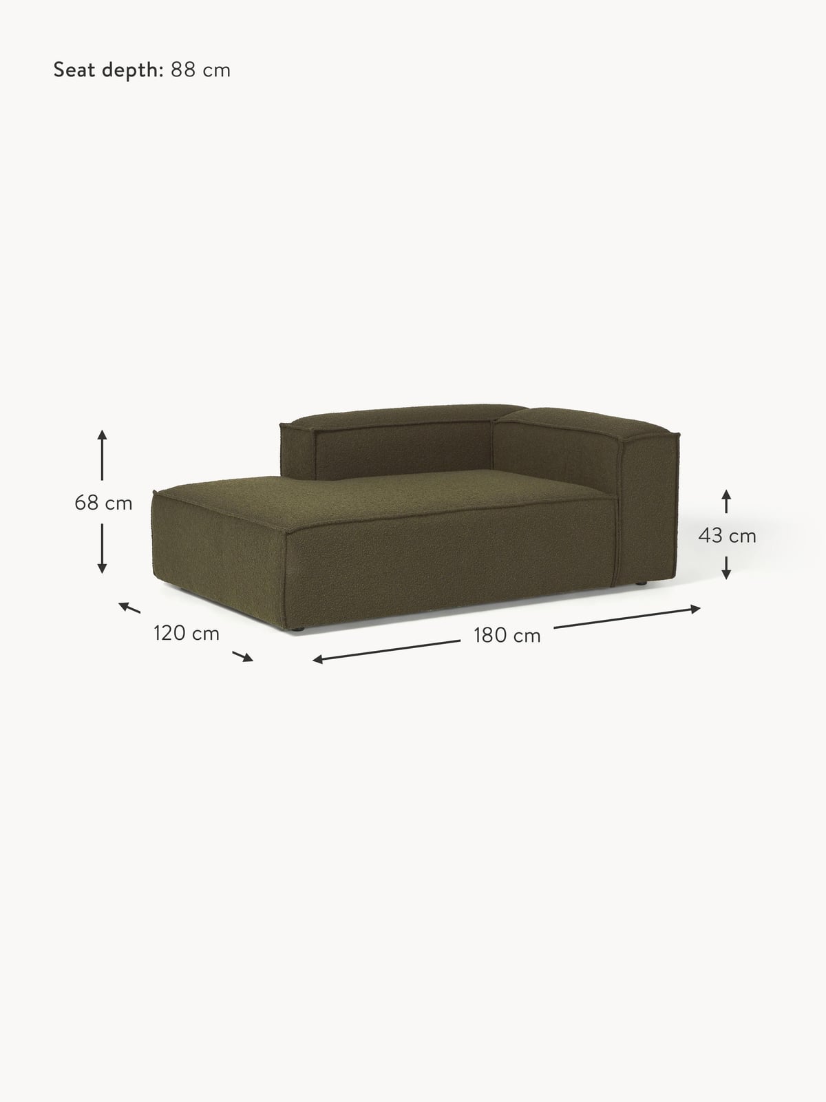 Edenhall Bouclé Corner Chaise Module