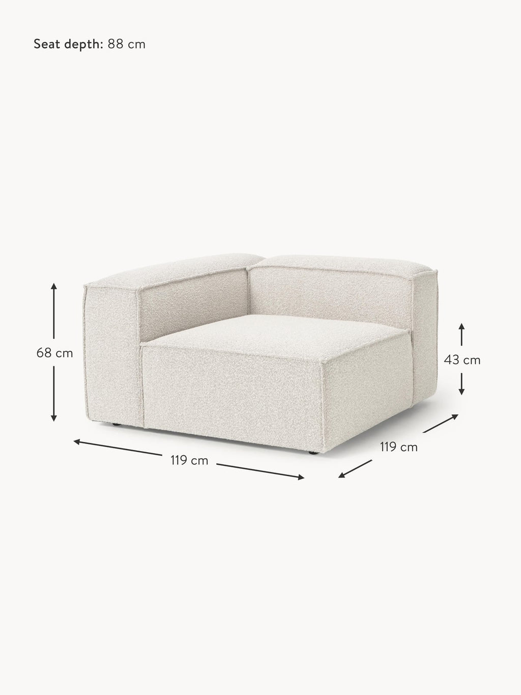 Edenhall Bouclé Corner Module