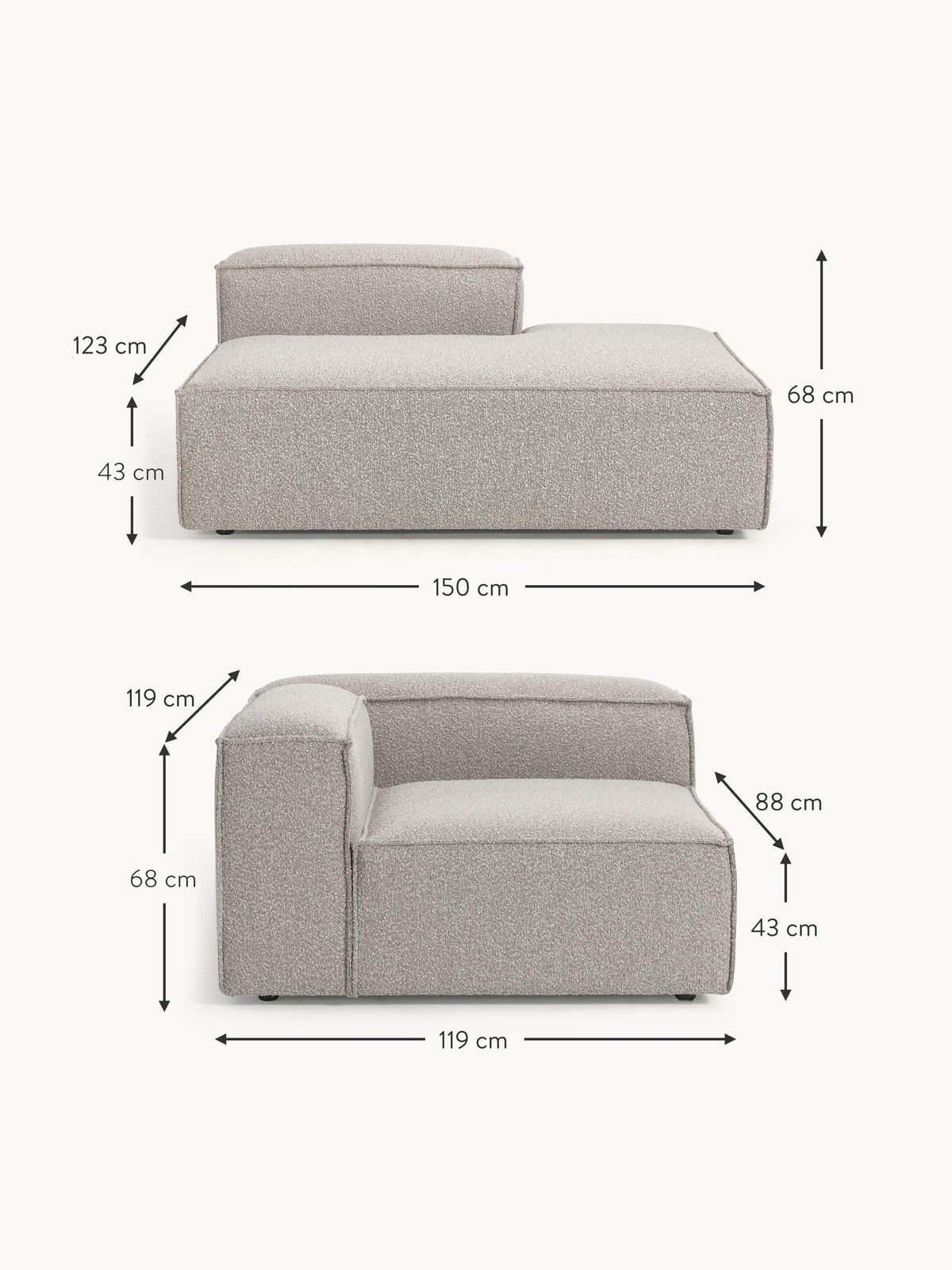 Edenhall Bouclé Modular Ottoman