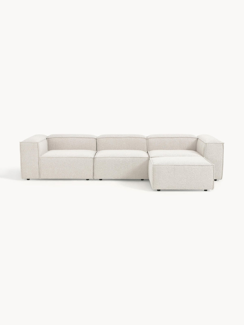 Edenhall Bouclé Modular Sofa (4-seater) with Ottoman (left/right)