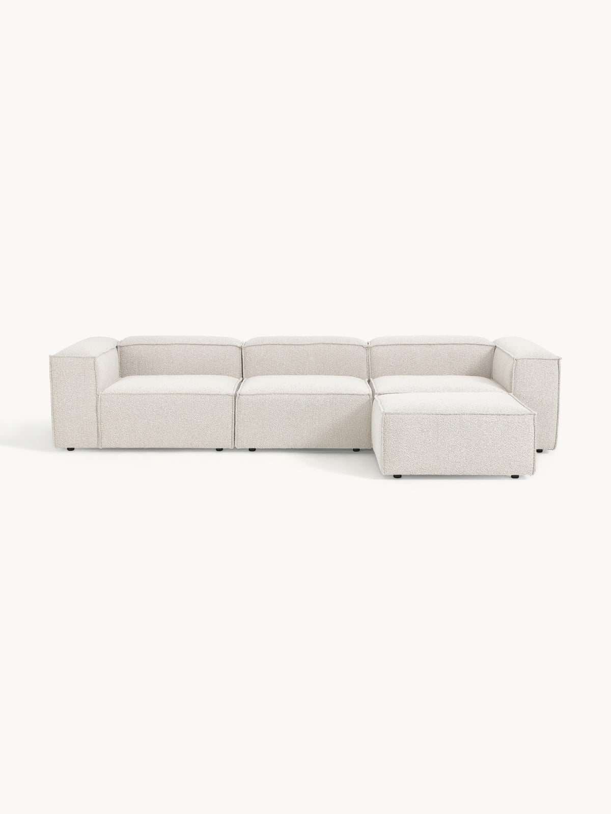 Edenhall Bouclé Modular Sofa (4-seater) with Ottoman (left/right)