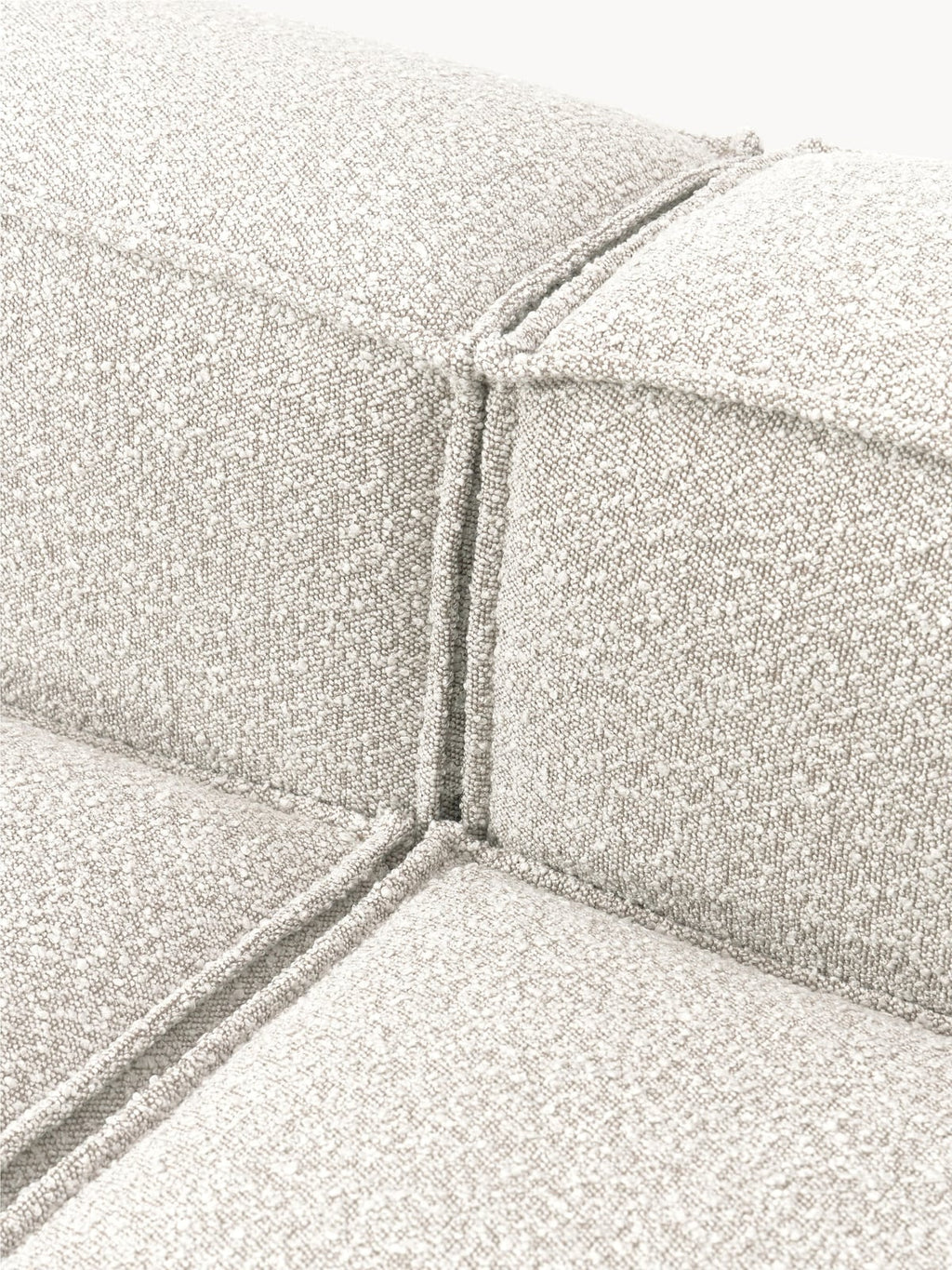 Edenhall Bouclé Modular Sofa (4-seater) with Ottoman (left/right)