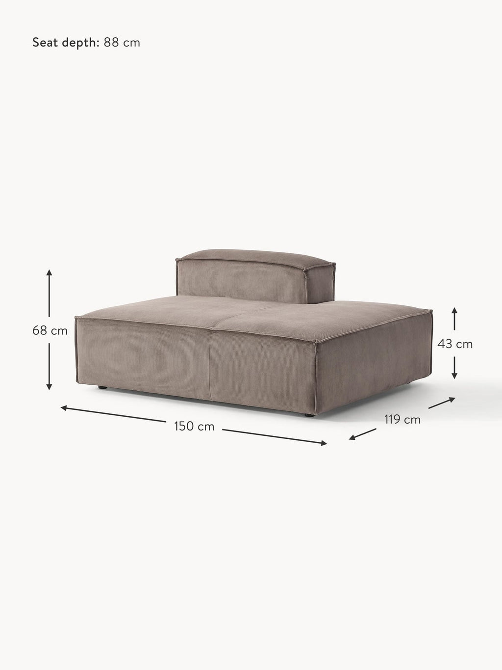 Edenhall Corduroy Chaise Module