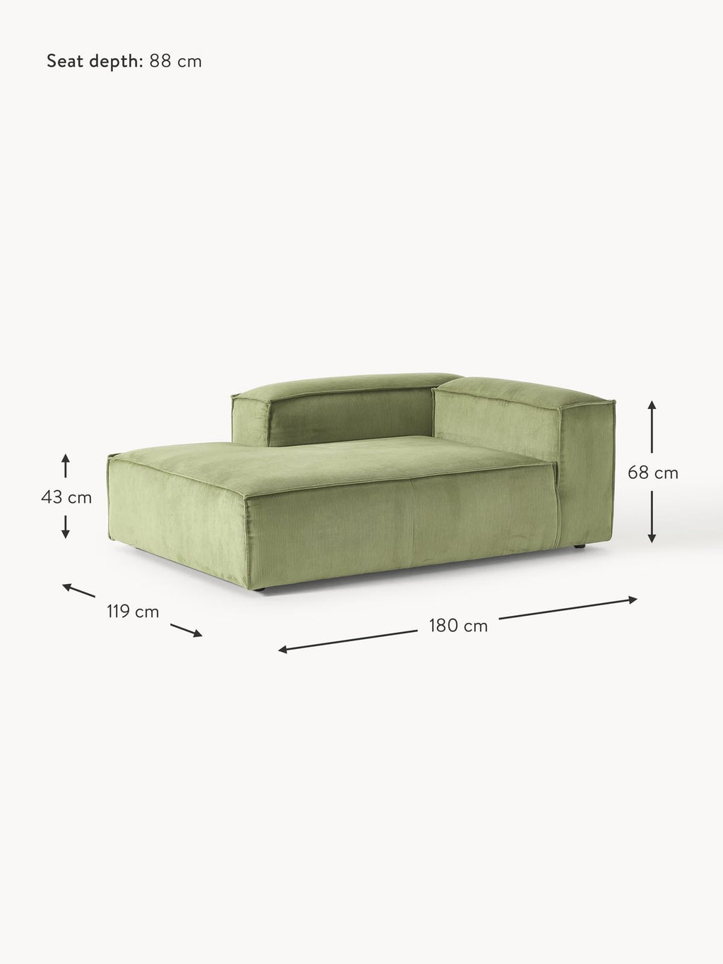 Edenhall Corduroy Corner Chaise Module