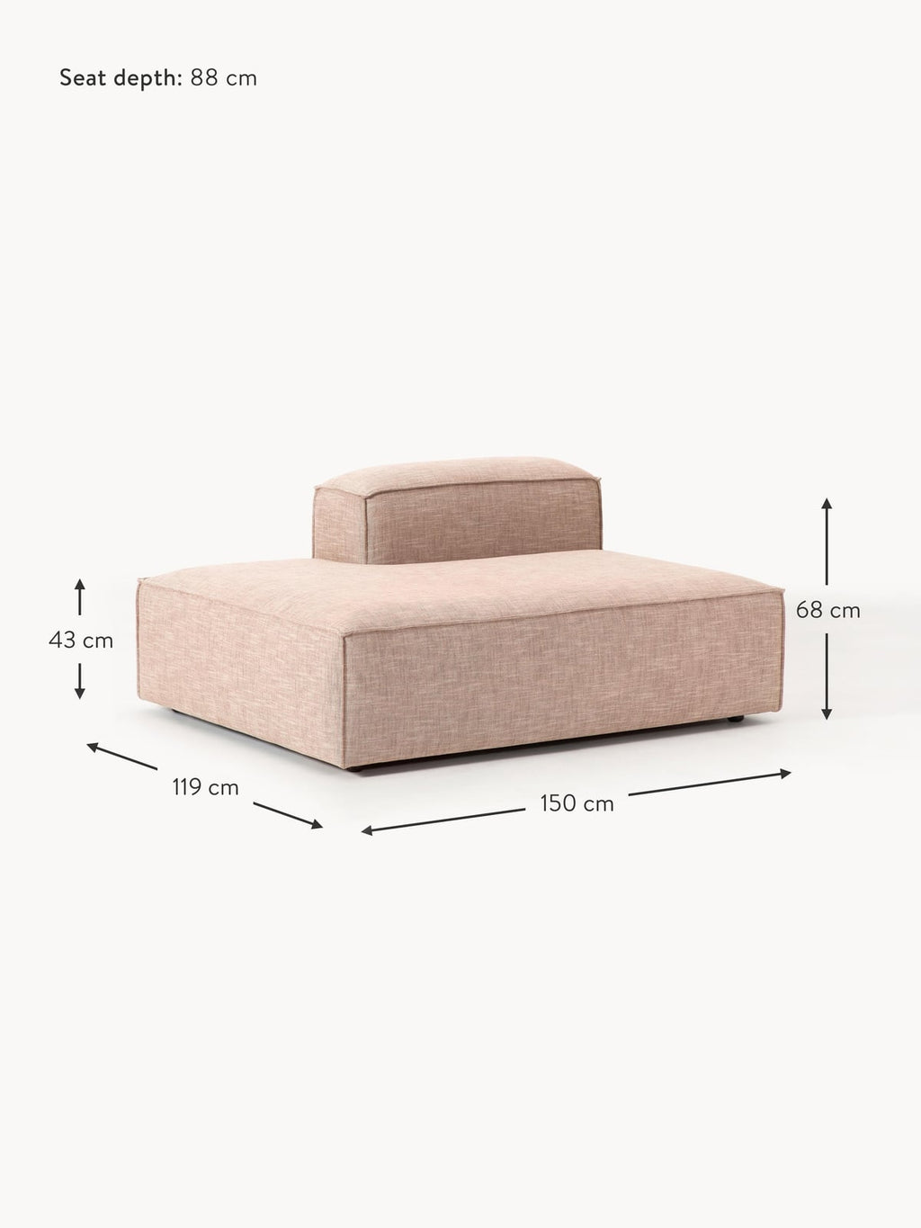 Edenhall Linen Blend Chaise Module