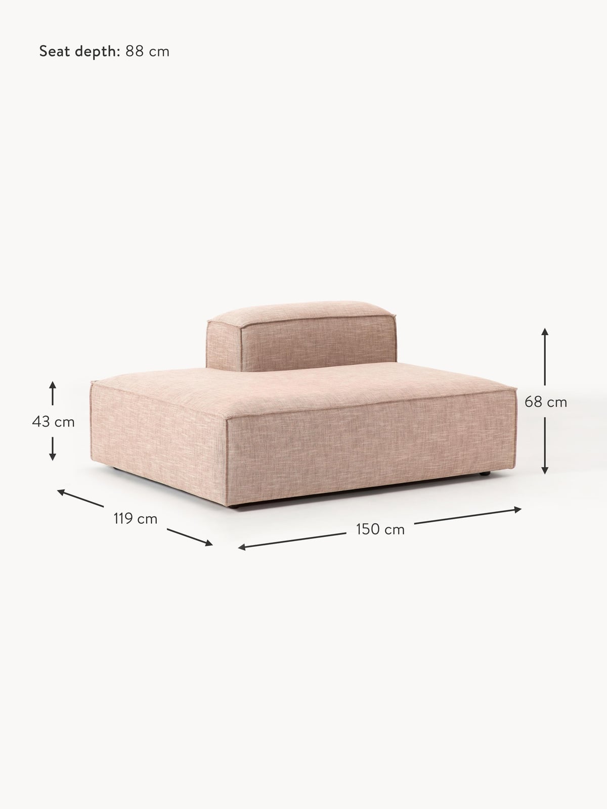 Edenhall Linen Blend Chaise Module