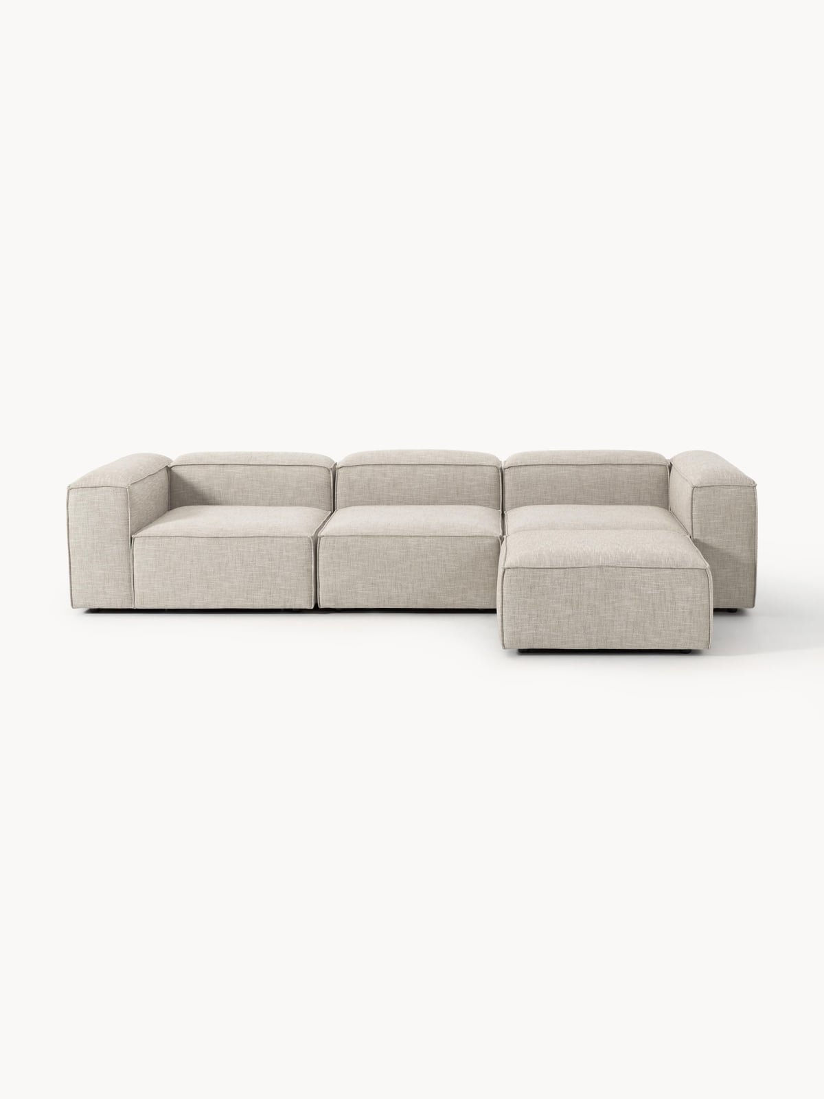Edenhall Linen Blend Modular Sofa (4-seater) with ottoman (left/right)