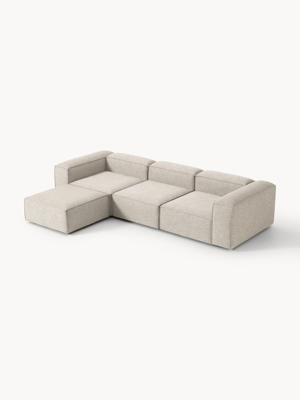 Edenhall Linen Blend Modular Sofa (4-seater) with ottoman (left/right)