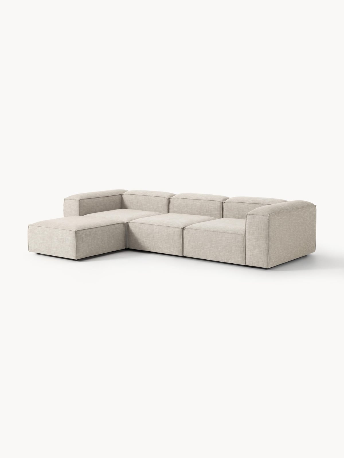 Edenhall Linen Blend Modular Sofa (4-seater) with ottoman (left/right)
