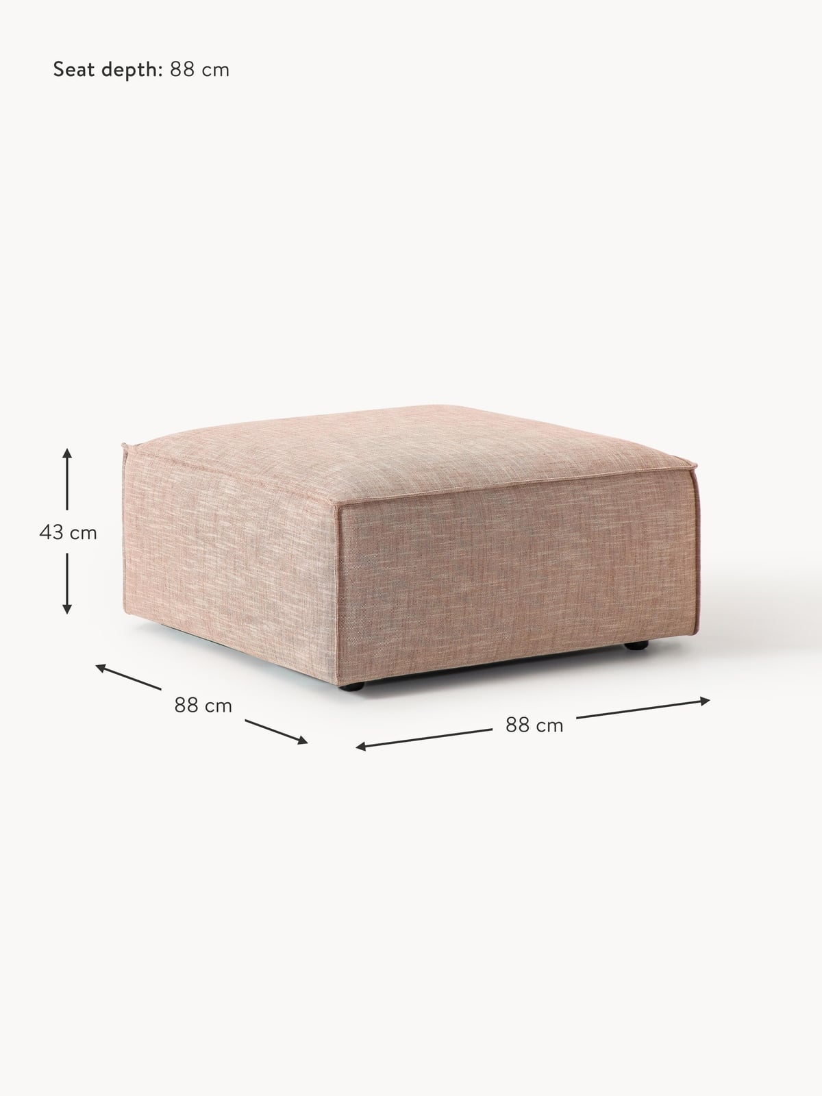 Edenhall Linen Blend Ottoman