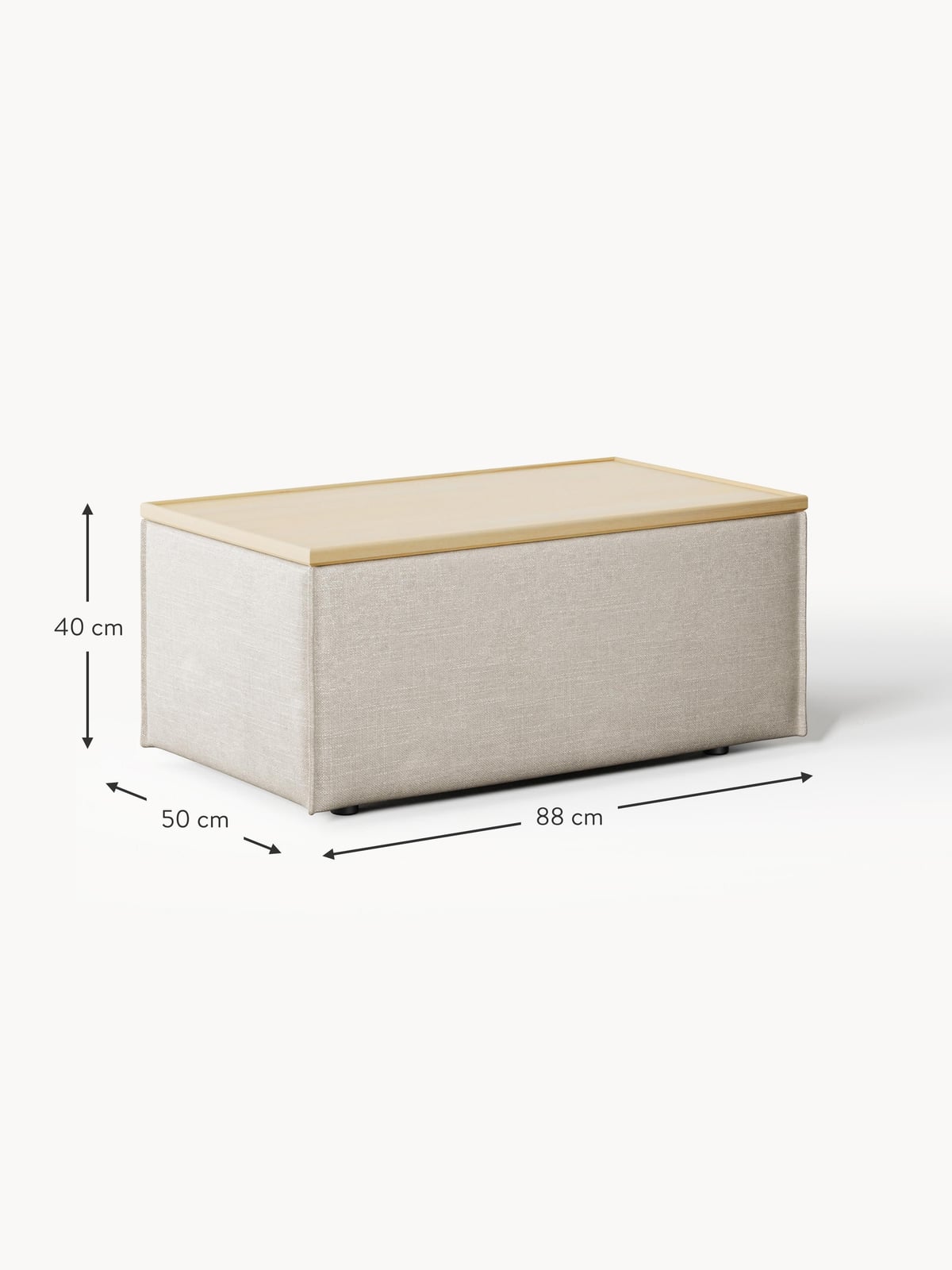 Edenhall Linen Blend Ottoman with Storage