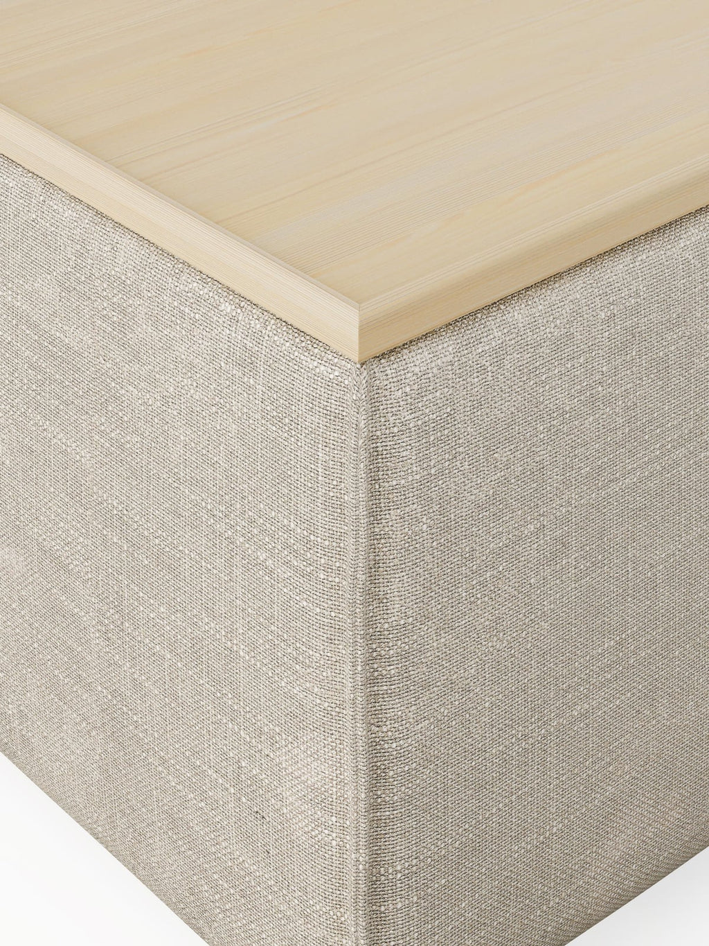 Edenhall Linen Blend Ottoman with Storage