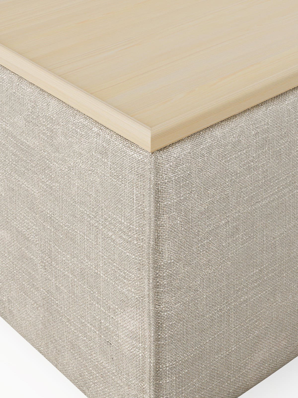 Edenhall Linen Blend Ottoman with Storage