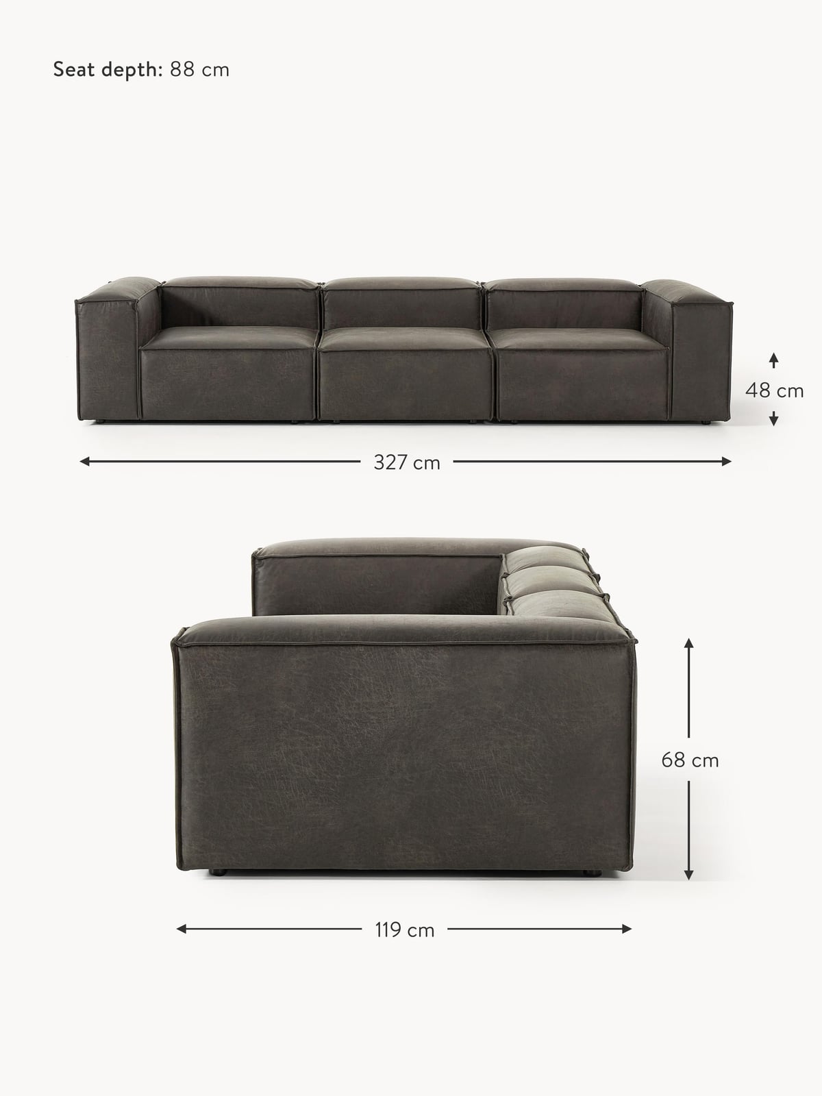 Edenhall Modular Leather Sofa (4-seater)