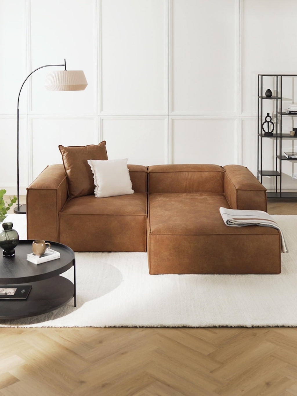 Edenhall Modular Recycled Leather Corner Sofa (2-seater)