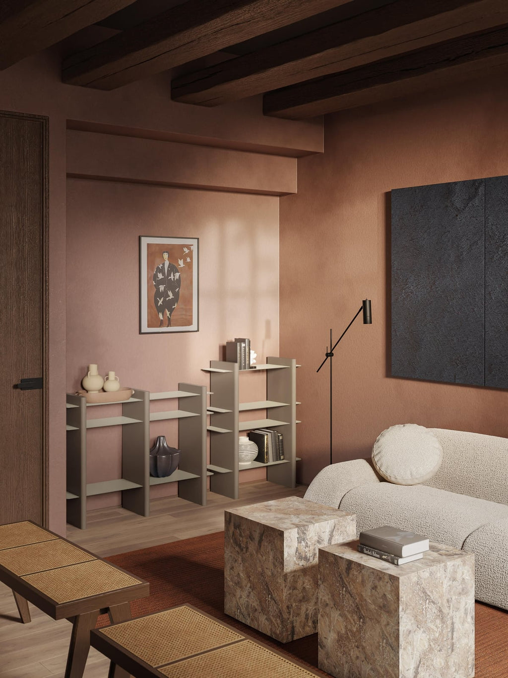 Edenhall Shelving Unit with Metal Elements
