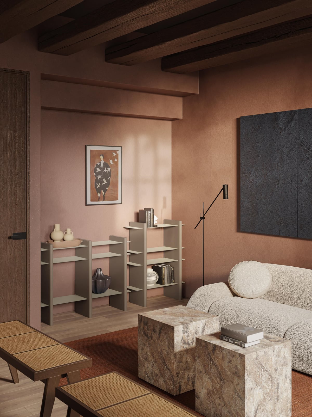 Edenhall Shelving Unit with Metal Elements