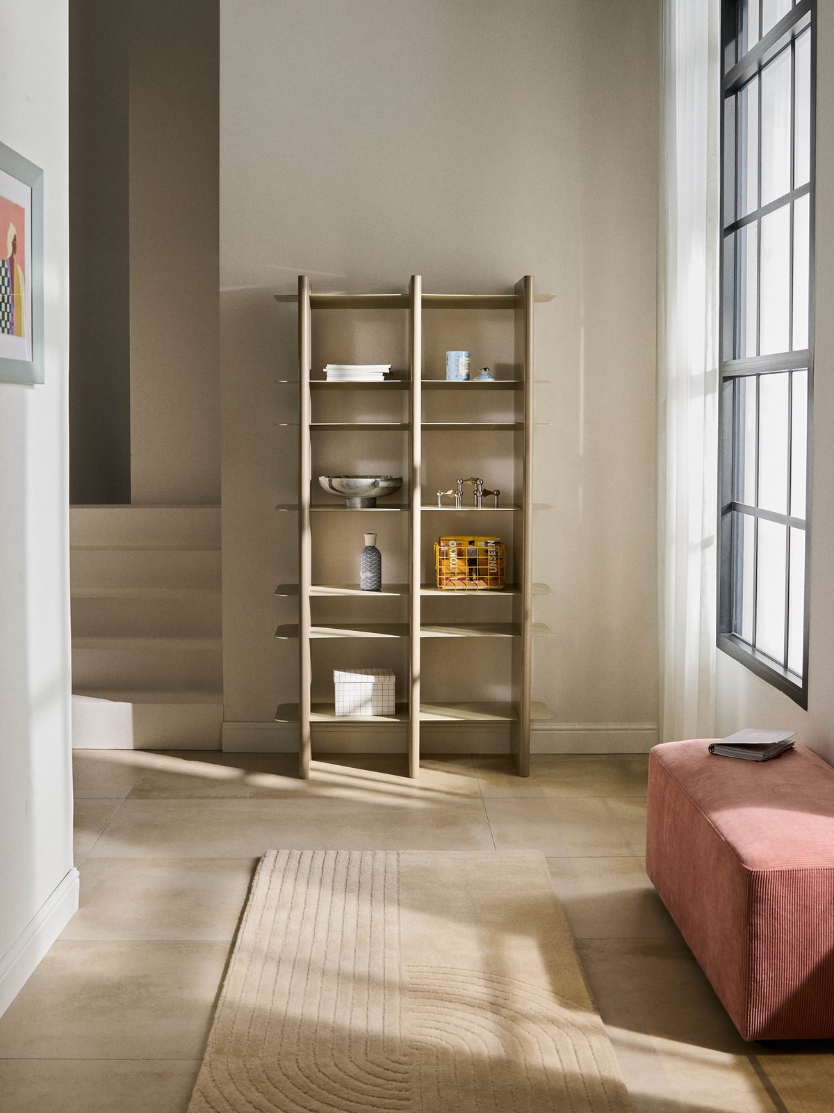 Edenhall Tall Shelving Unit with Metal Elements
