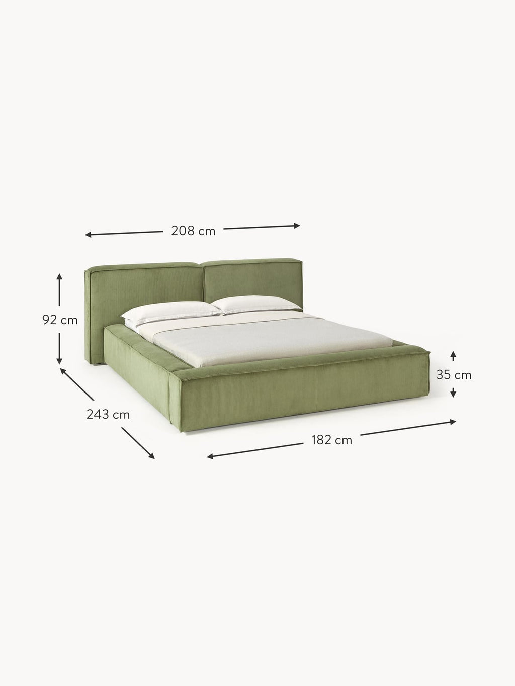Edenhall Upholstered Corduroy Bed