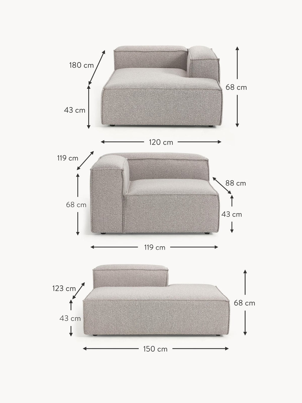 Edenhall XL Bouclé Modular Sofa