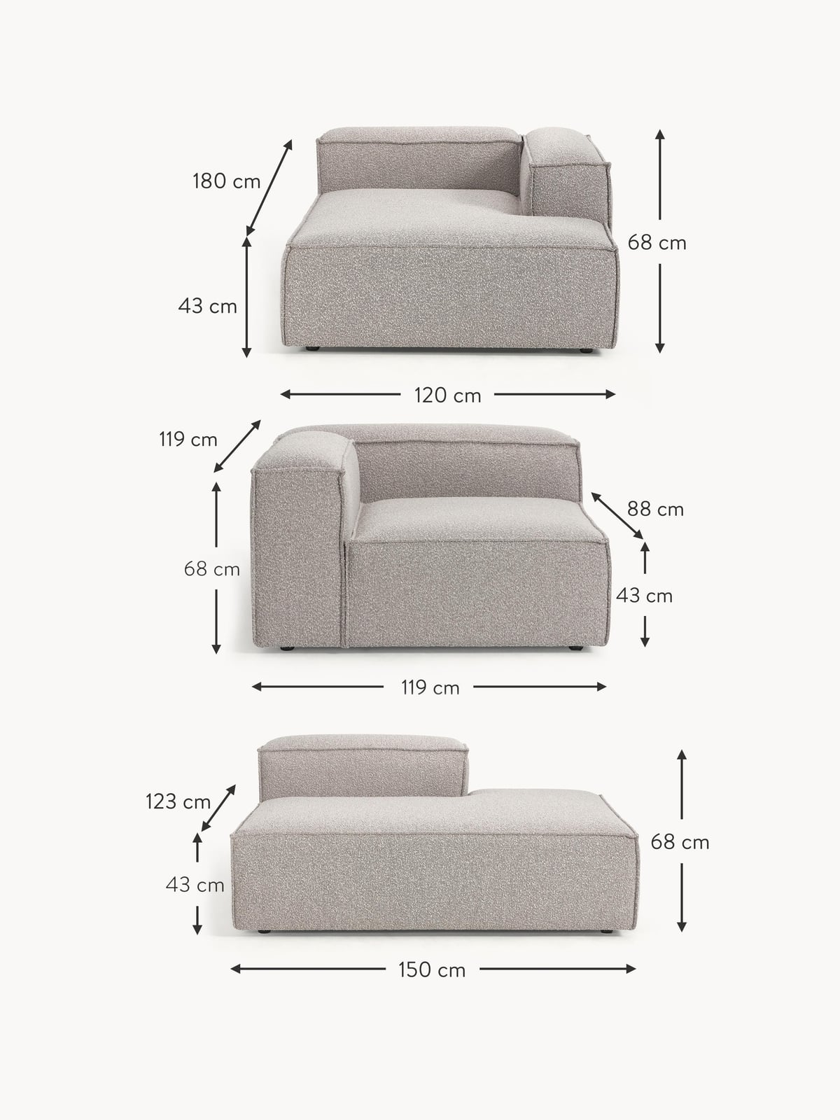 Edenhall XL Bouclé Modular Sofa