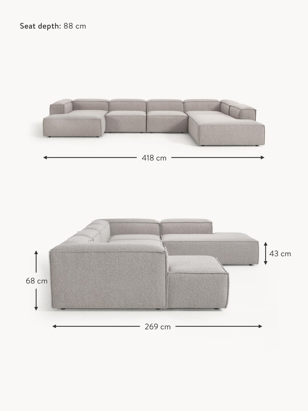 Edenhall XL Bouclé Modular Sofa