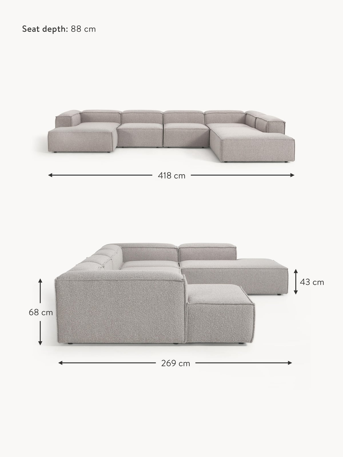Edenhall XL Bouclé Modular Sofa