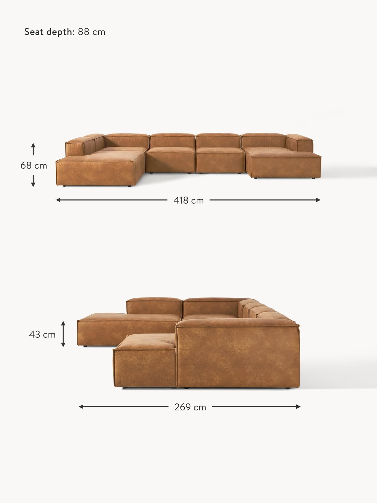 Edenhall XL Leather Modular Sofa