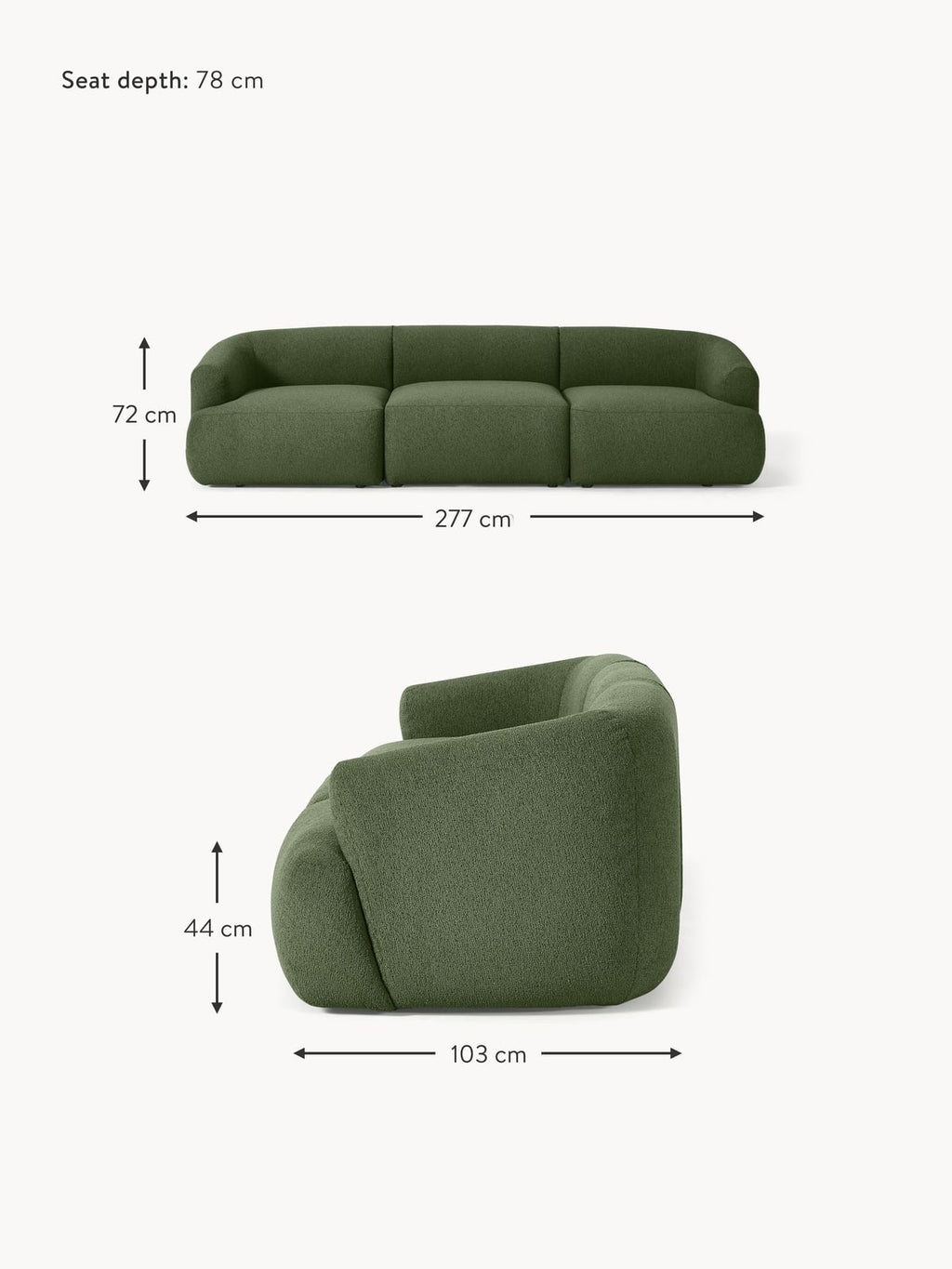 Ellerton Modular Bouclé Sofa (4-seater)