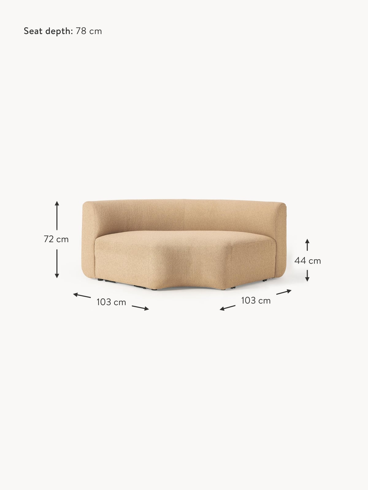 Ellerton Round Bouclé Corner Module