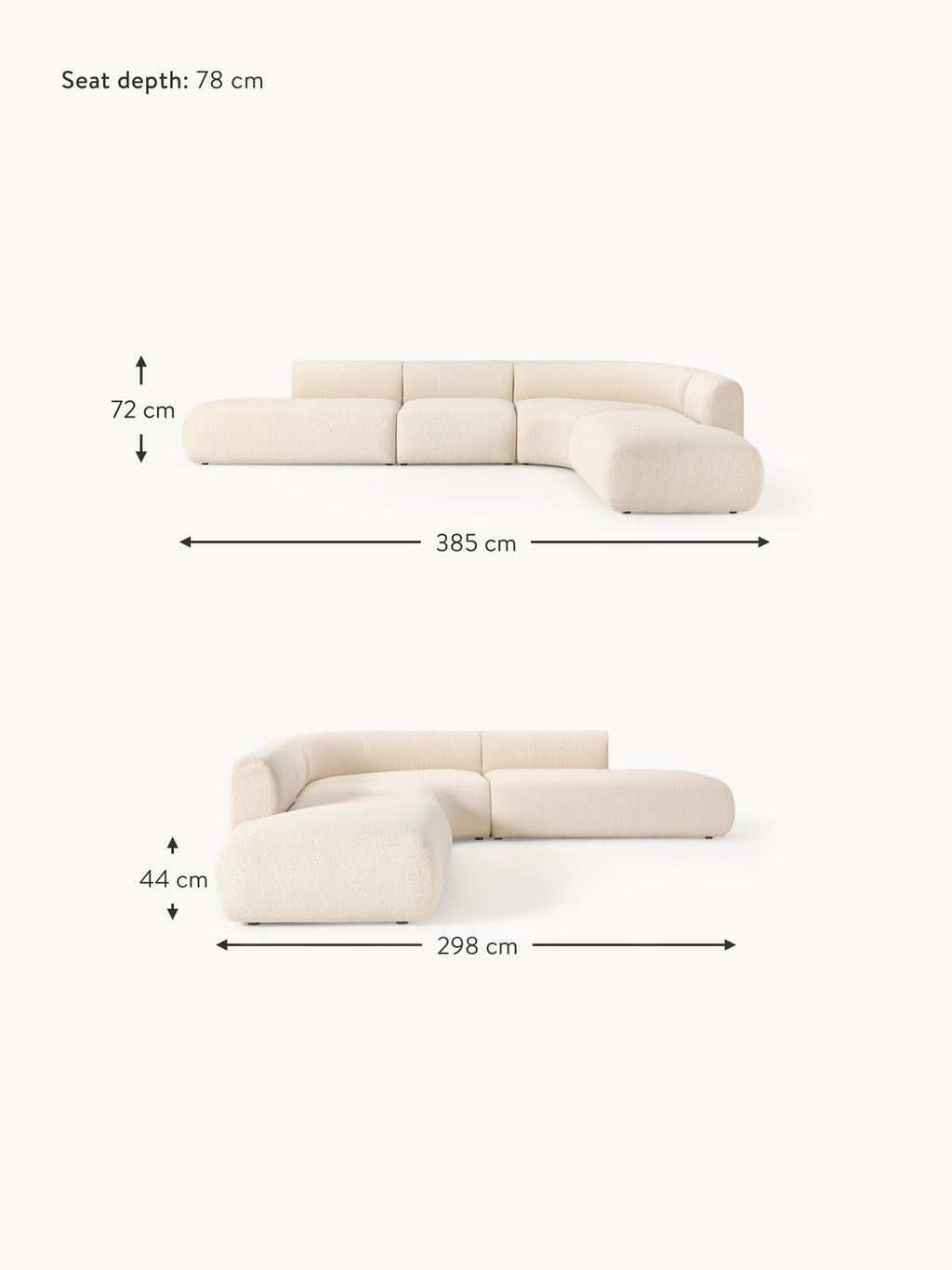 Ellerton XL Modular Bouclé Corner Sofa