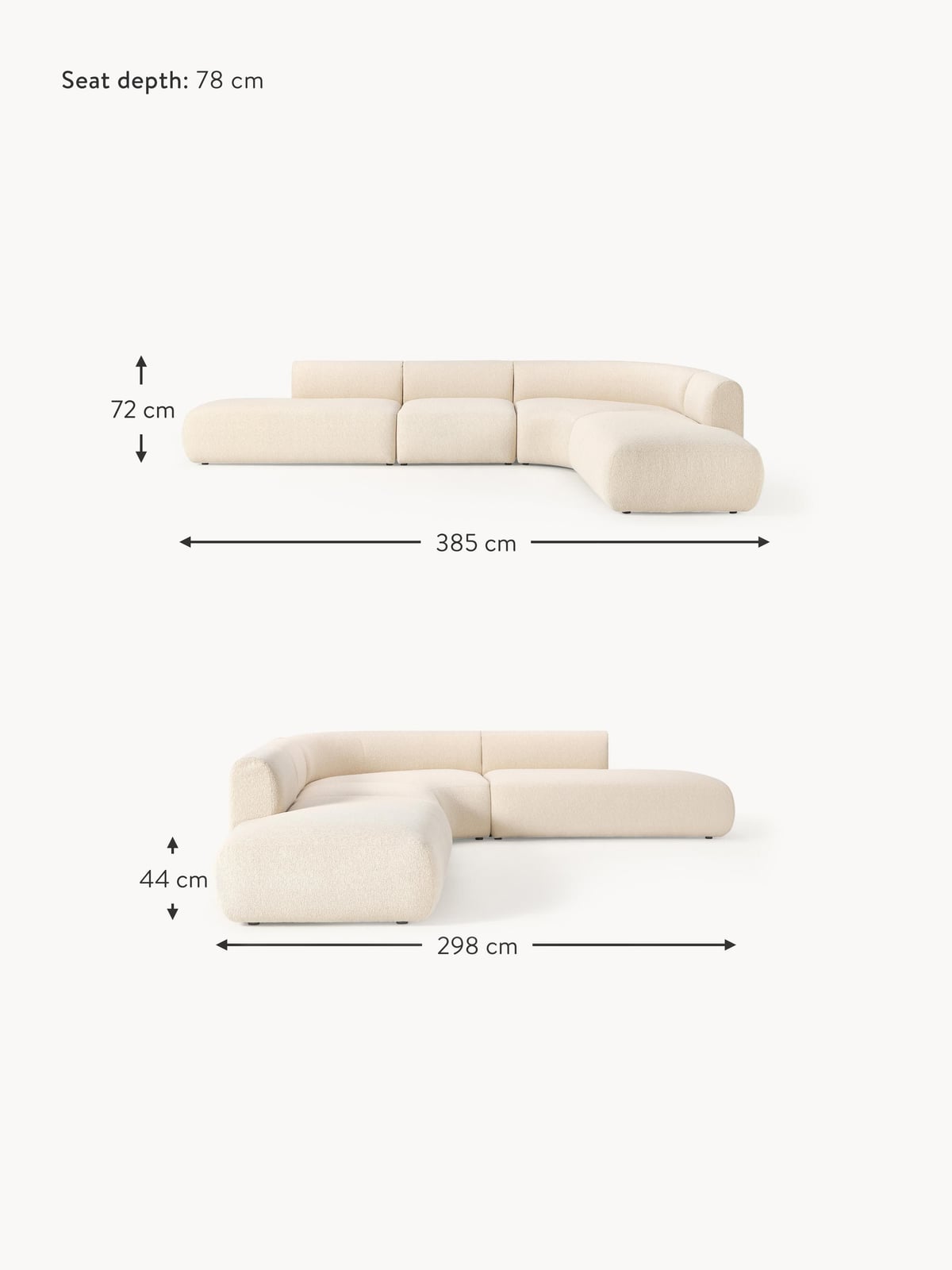 Ellerton XL Modular Bouclé Corner Sofa