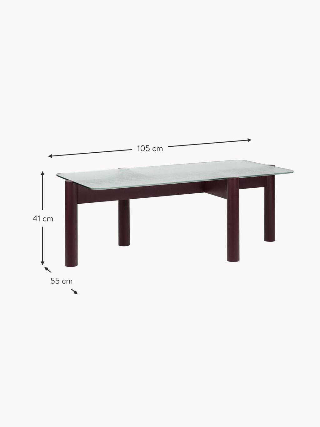 Elvetham Coffee Table with Glass Top